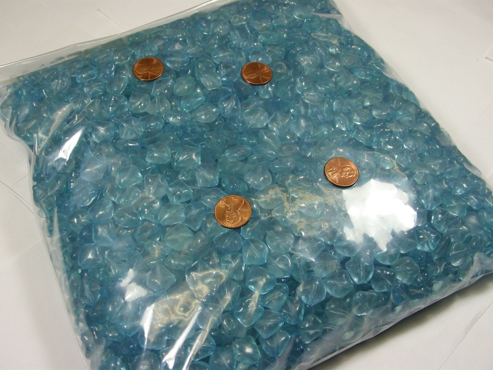 4 Pounds India Blue (7mm x 13mm x 15mm) Acrylic Beads Wholesale Bulk Lot (KD-7)