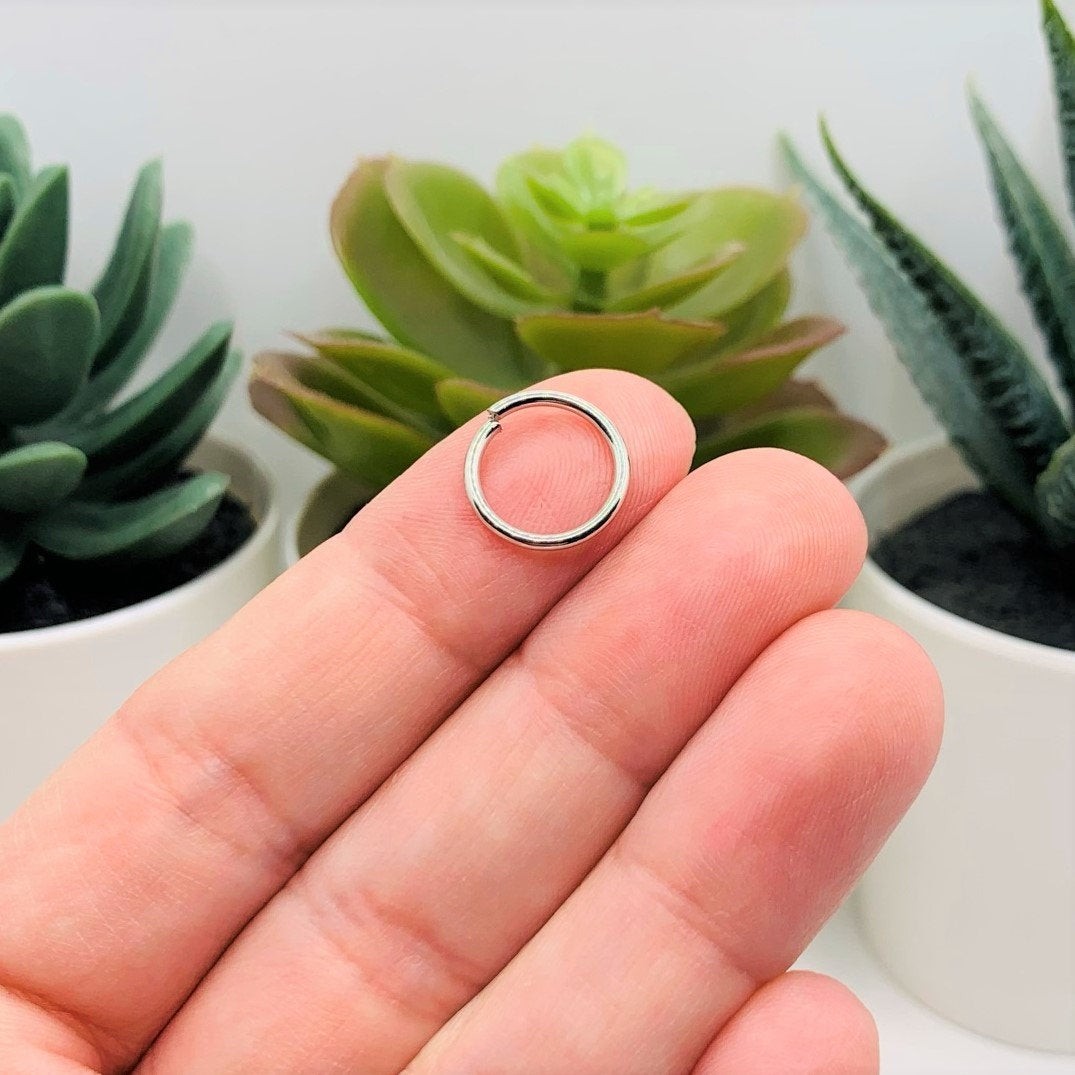 12mm, 17g, Antique Silver Plated Open Jump Rings – US Seller