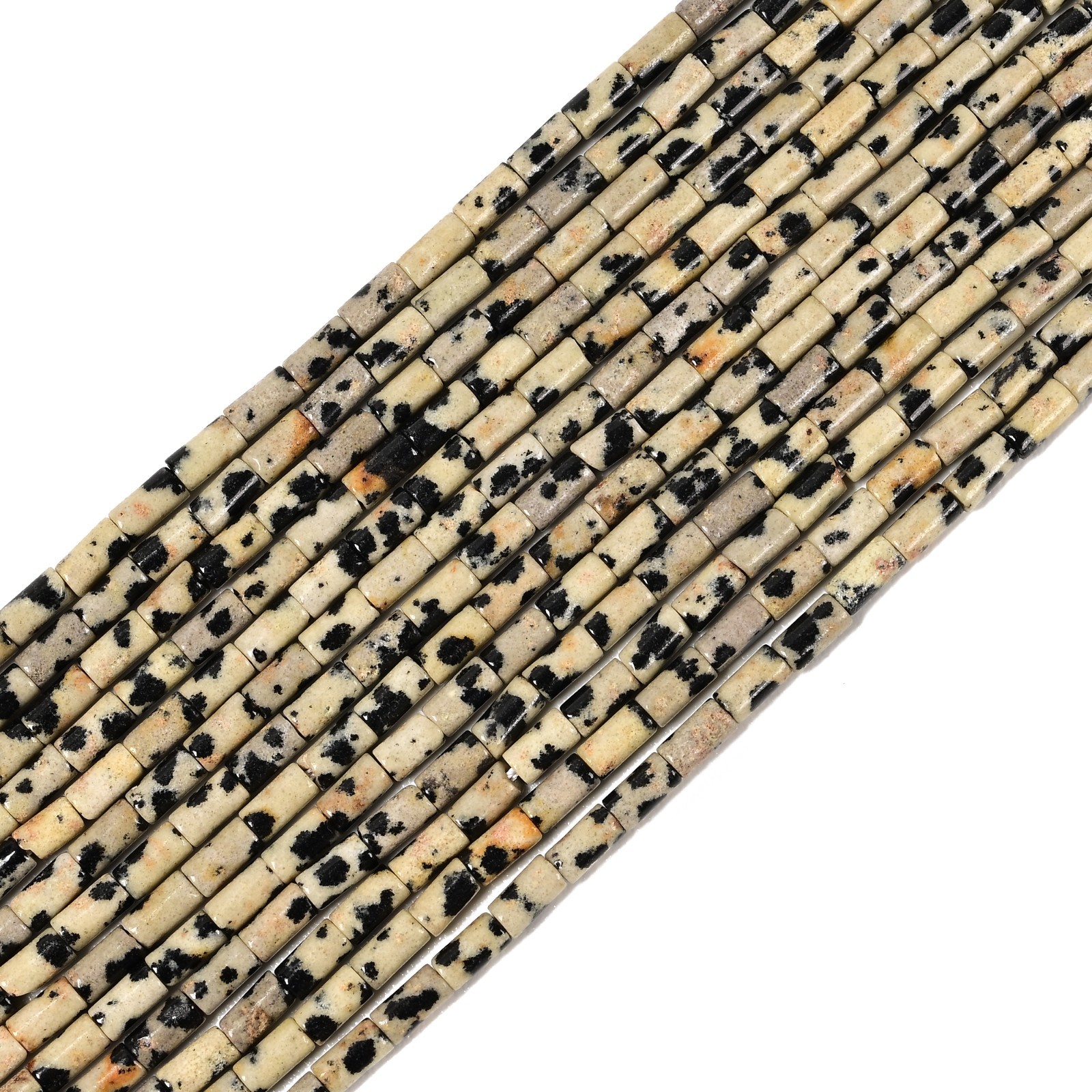 02 Mixed Gemstone Cylinder Tube Shape Beads Size 2x4mm 15” Strand