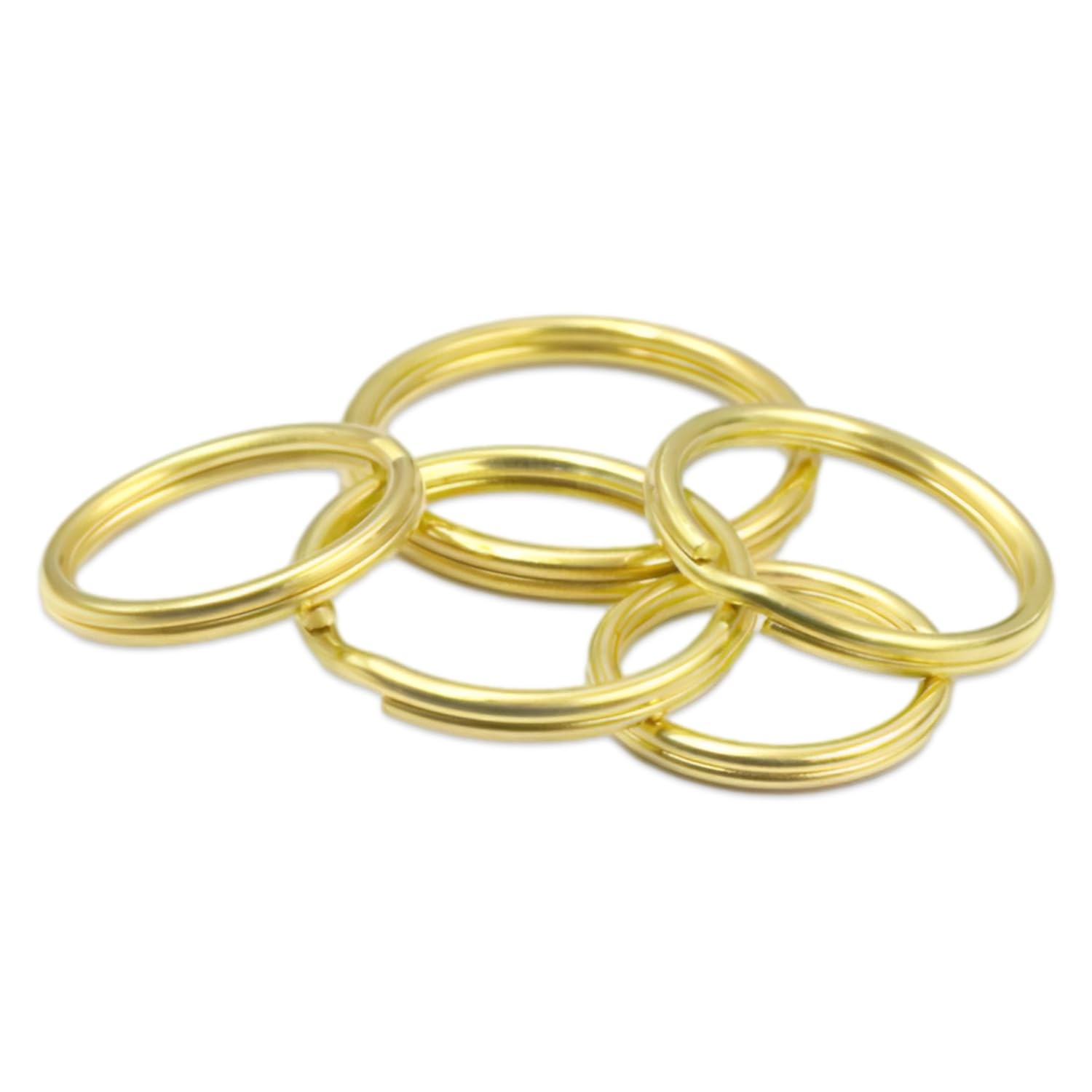 Bluemoona 10 Pcs – Brass Round Edged Keyring outside dimensions :32mm(1 1/4″)