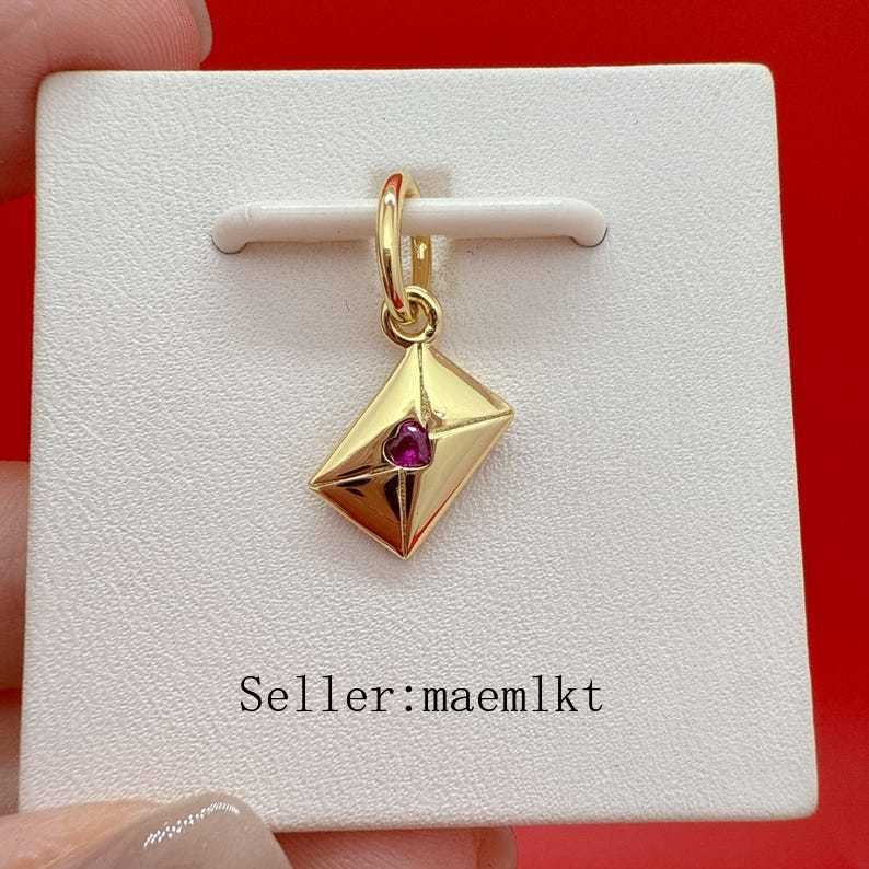 New 925 Sterling Silver Love Letter Envelope Dangle Charm 792606C01