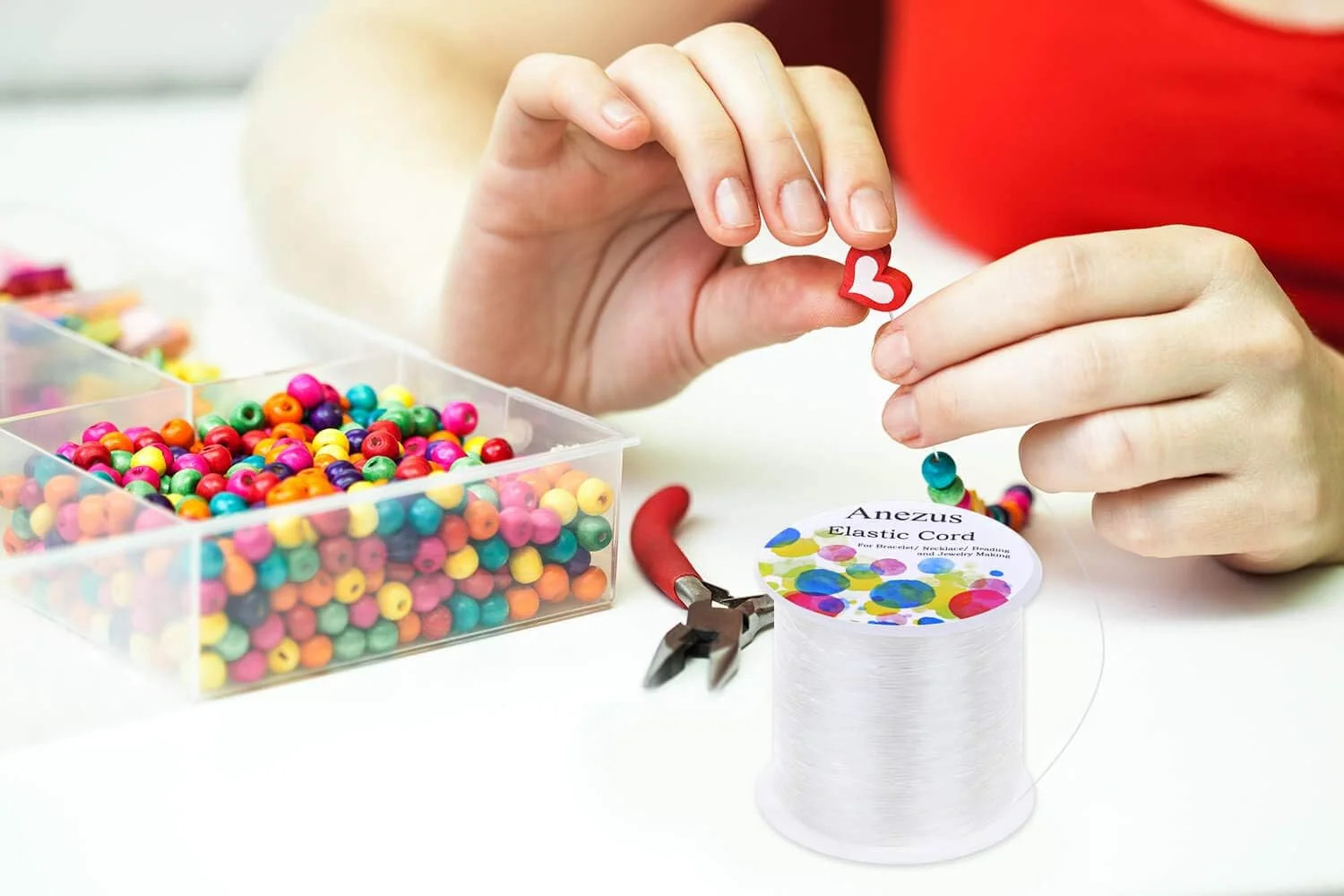 Elastic String for Bracelets,1mm Elastic Bracelet String Beading String Stretch