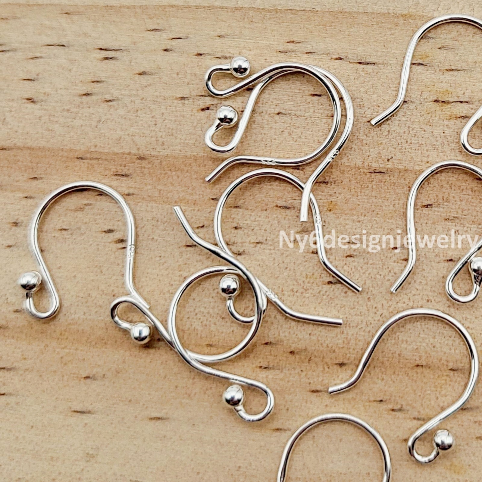 Sterling Silver Earring Findings Earring Hooks Earwires .925 Pure French 20-100