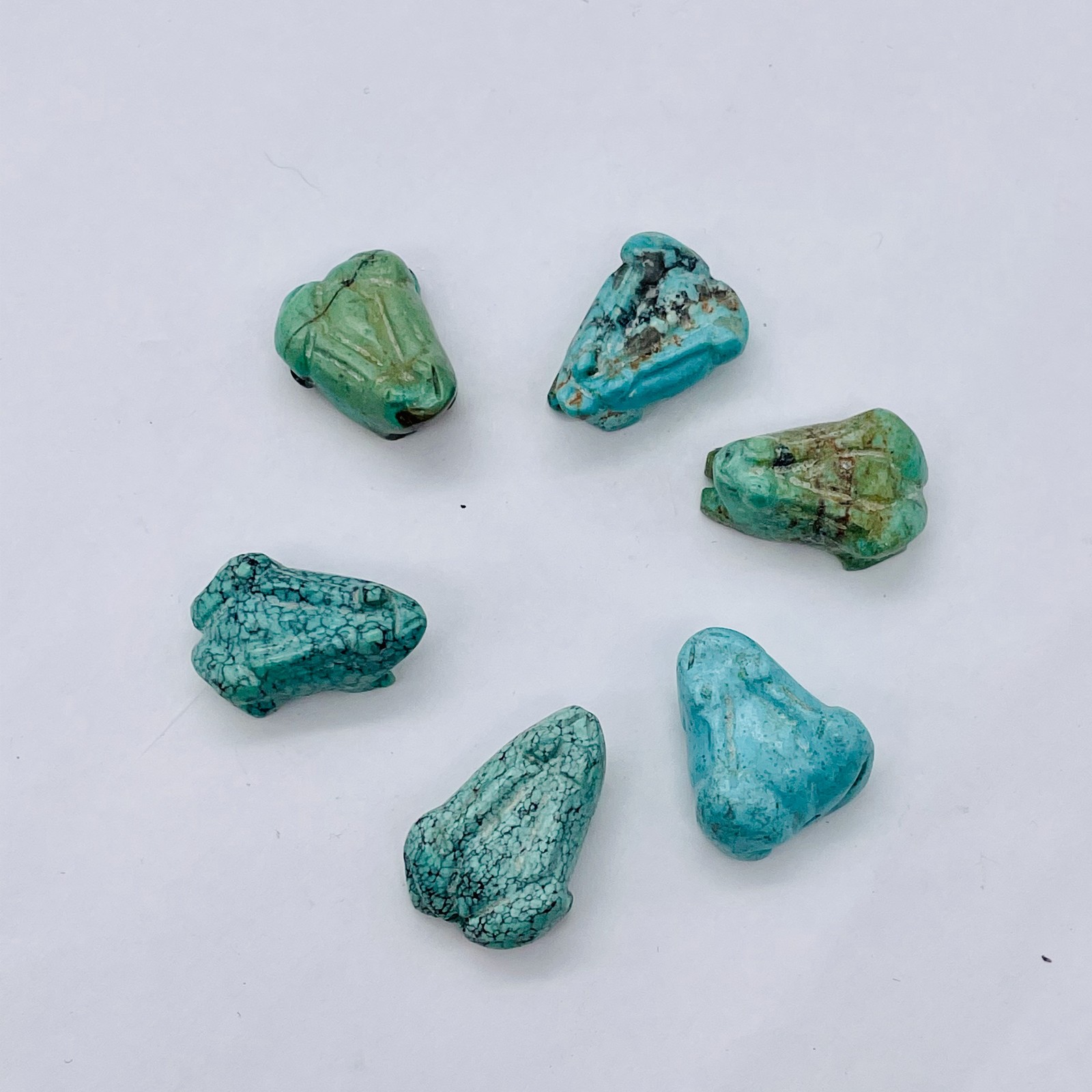 Turquoise Carved Frog Bead } 23x14x11mm | 1 Bead | | 23x14x11mm | Blue