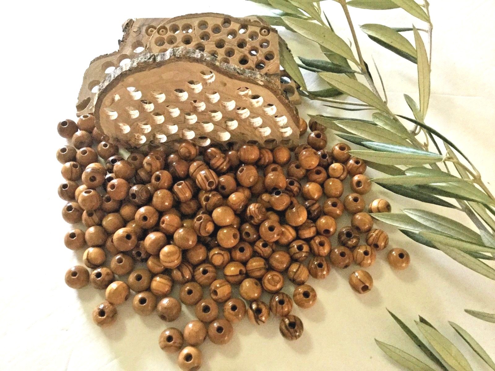 8mm OLIVE WOOD BEADS Holy Land Bethlehem Jerusalem DIY Rosary Bracelet Necklace