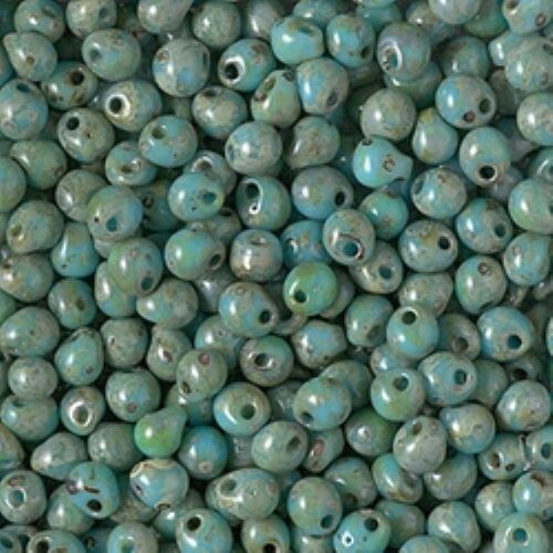 DP-4514, Op. TURQUOISE Blue PICASSO, 10g, Miyuki 3.4mm drop/fringe beads(db-69)