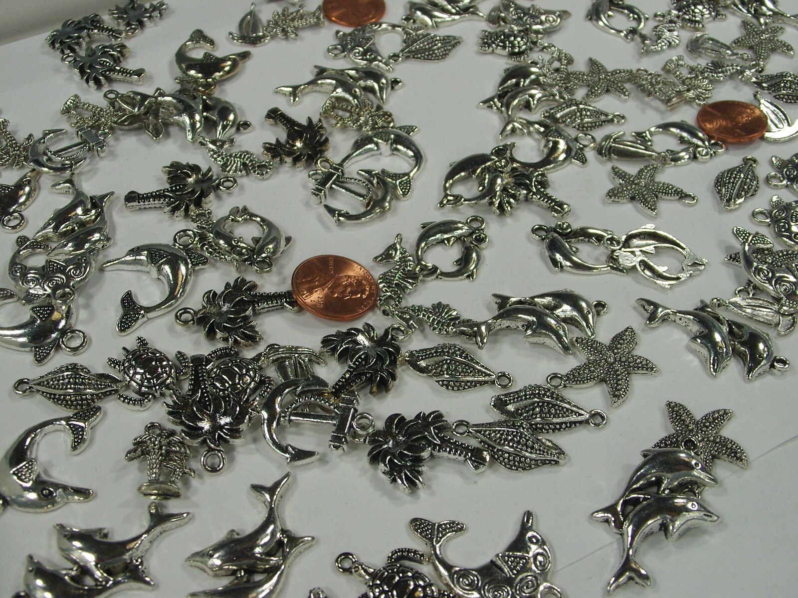 275 Pieces Assorted Sea Life Zinc Alloy Metal Charms Wholesale Bulk (PMS-51) ⭐