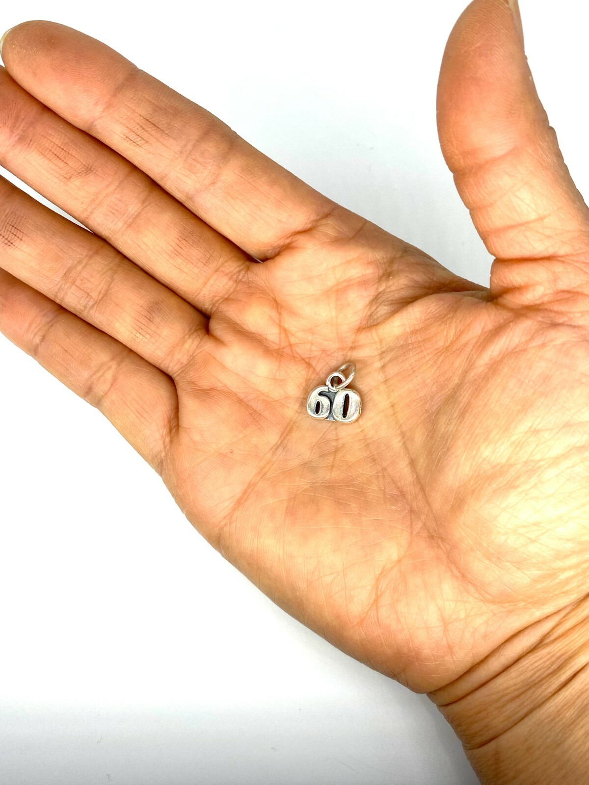 Decade Number Charm with Open Jump Ring. Sterling Silver .925 Free Shipping!!