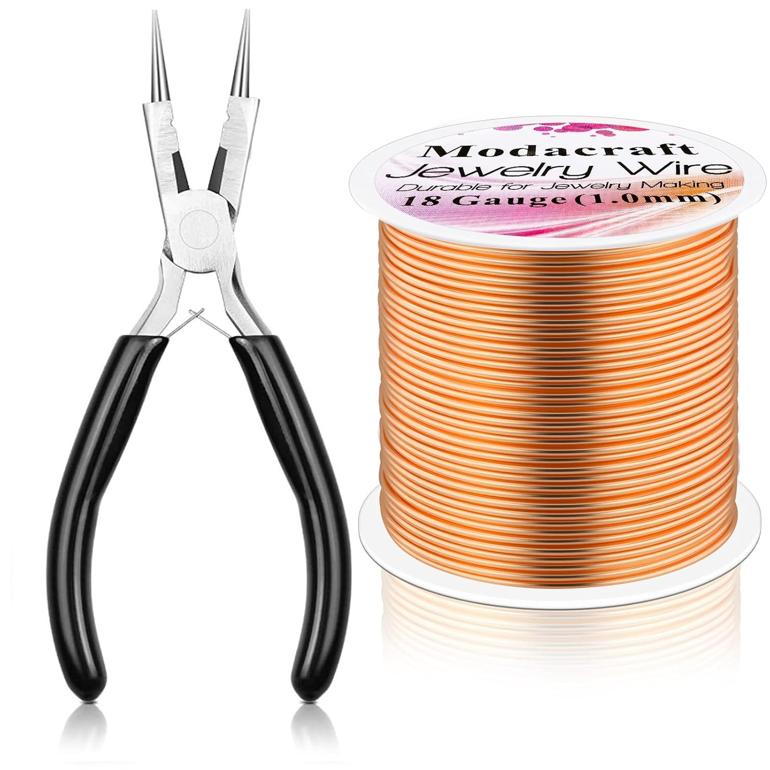 18 Gauge Copper Wire for Jewelry Making with 4 in 1 Plier, 65Ft/1mm Craft Beadin