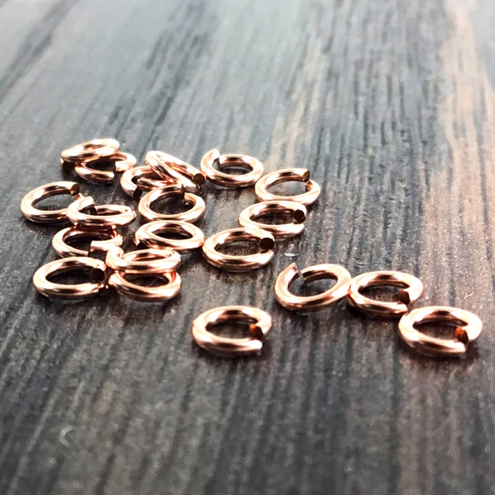 20pcs Rose Gold Filled Round Open/Closed Jump Rings Connector 3mm, 4mm, 5mm