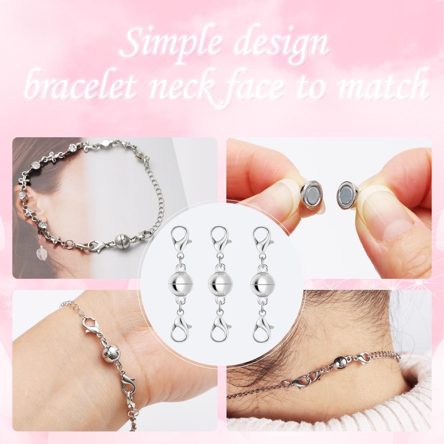Magnetic Jewelry Clasps – Easy-to-Use Necklace & Bracelet Connectors, 10 Pack