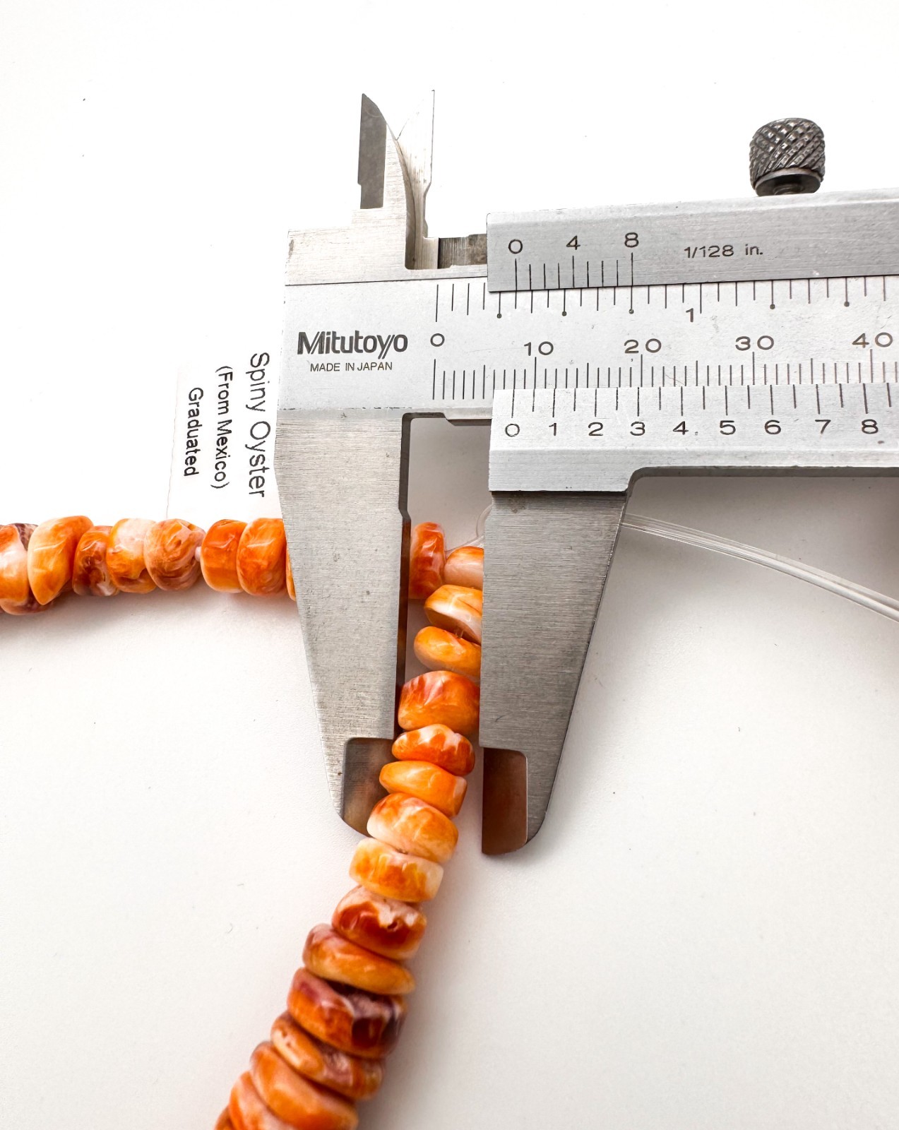 Natural Orange Spiny Oyster Shell Beads Graduated Smooth Saucer Heishi Gemstone