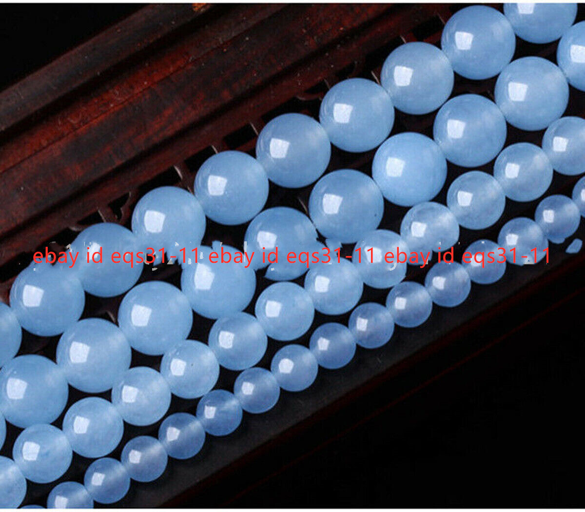 Beauty 6/8/10/12/14mm Natural Blue Chalcedony Round Gemstone Loose Beads 15″ AAA