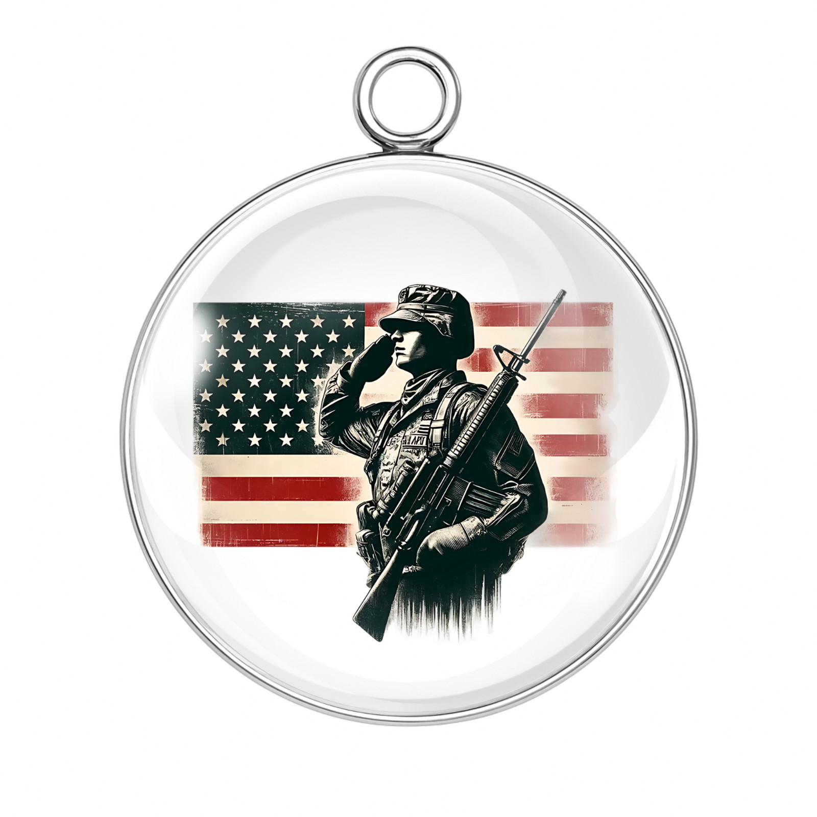 USA Veteran Charms – Funny Redneck America Flag Glass Pendants Jewelry Crafts