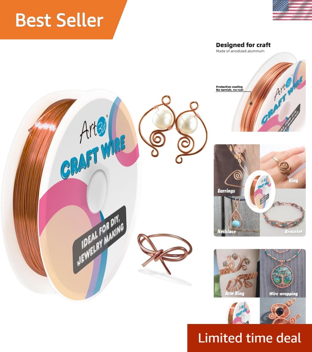 18 Gauge Copper Craft Wire – 120 ft Aluminum for Jewelry Making & DIY Projects