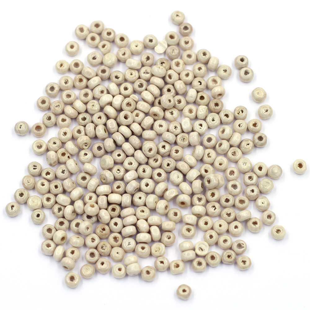 900Pcs Wood Spacer Beads Wooden Round Tiny Mixed Craft Jewelry DIY Finding 4x3mm