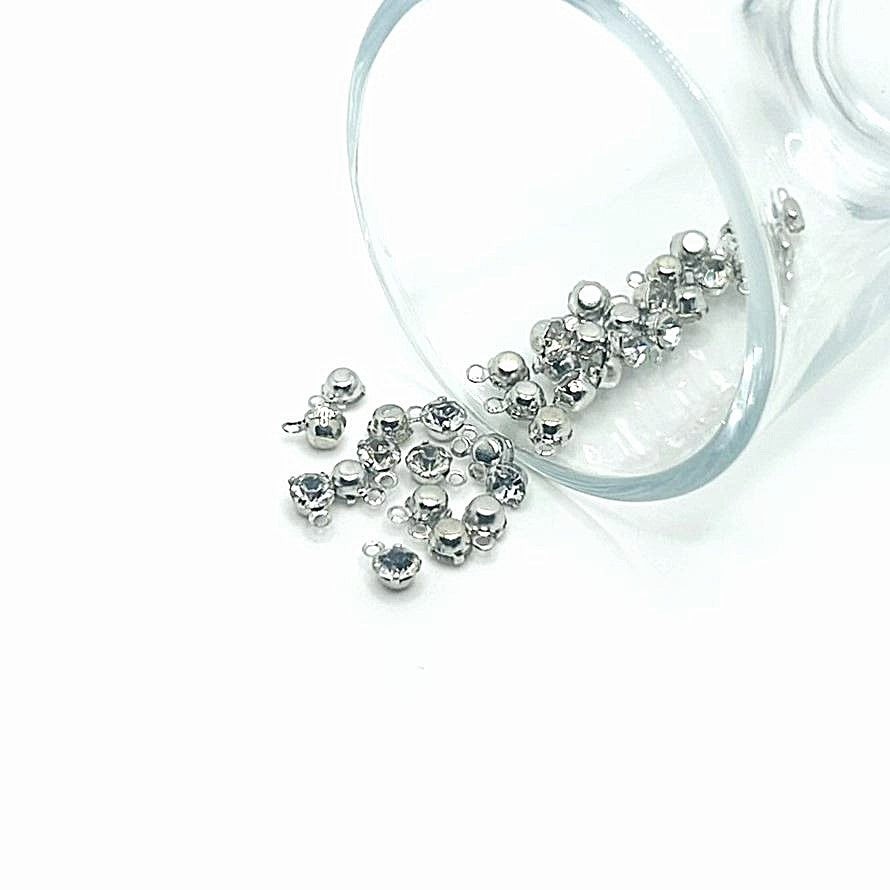 Tiny Diamond Rhinestone Charms, 6x5mm – US Seller