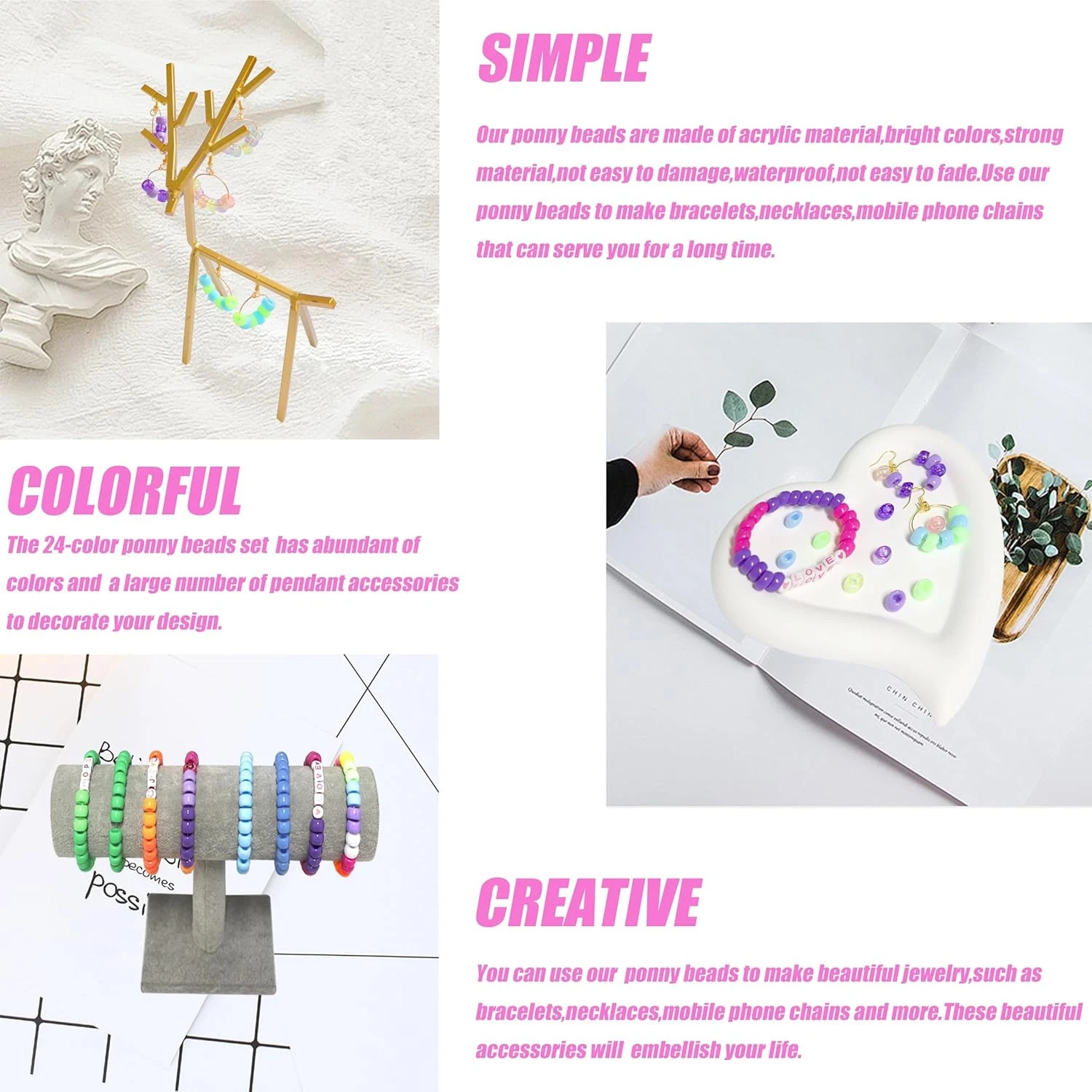 1000PCS Bracelet Making Kit, Friendship Jewelry Necklace Bracelet Kit 24 Colors