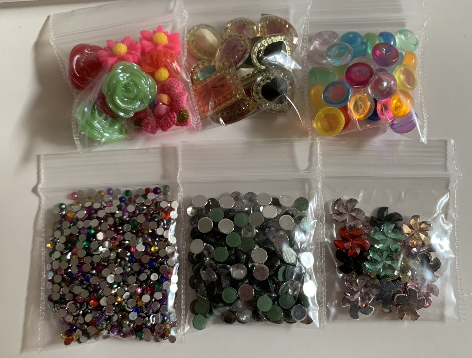Bulk Resin Craft Accessories Bead Soup / and Art-Deco Fill-ins Huge Lot 22+ Bags