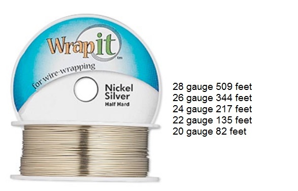 WrapIt! Wrap It Nickle Silver Half Hard Wrapping Wire 28 26 24 22 20 ga Round