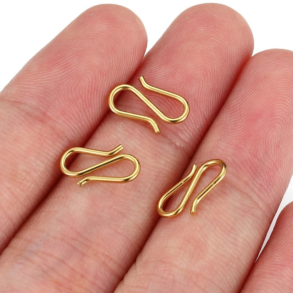 20pcs Stainless Steel Gold S Shape Clasps DIY Necklace Bracelet Hook Connectors