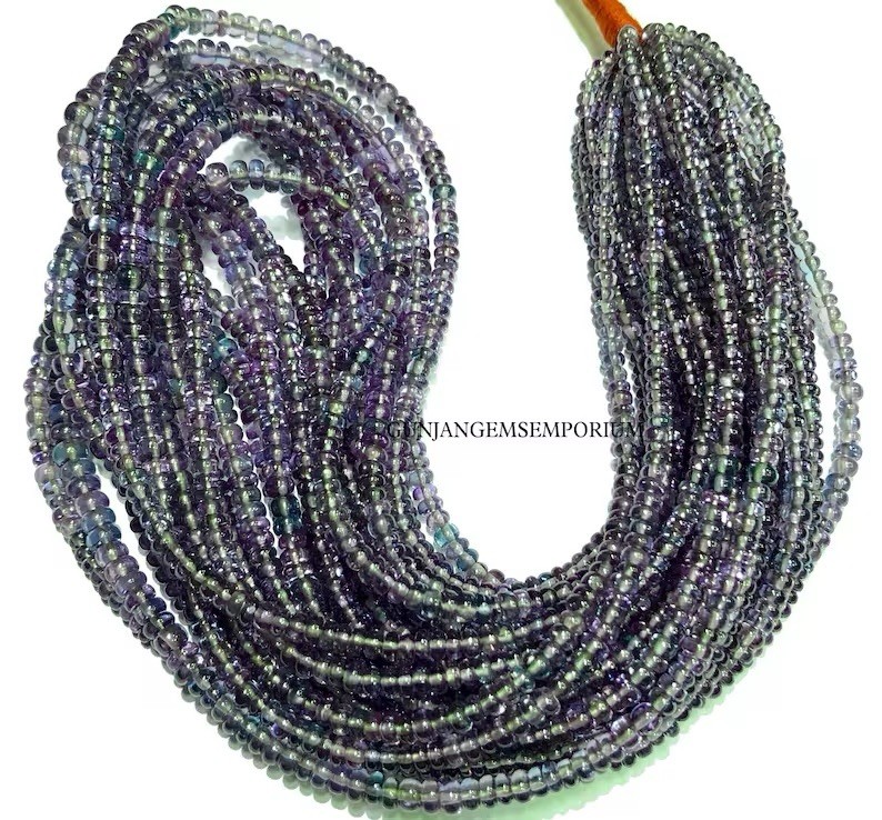 Alexandrite Smooth Rondelle Beads Alexandrite Gemstone Beads ColorChanging Beads