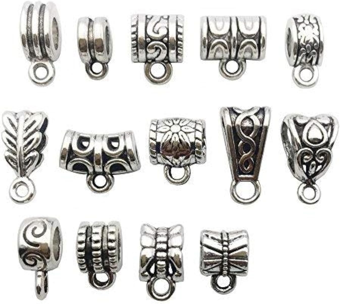 100g About 125pcs Mixed Tibetan Tube Spacer Bail Bead Hanger Fit Charm Europe…