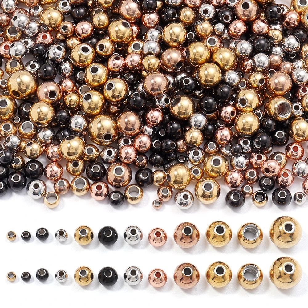 2-10Mm High Quality Stainless Steel Beads for Jewelry Making Loose Spacer Beads