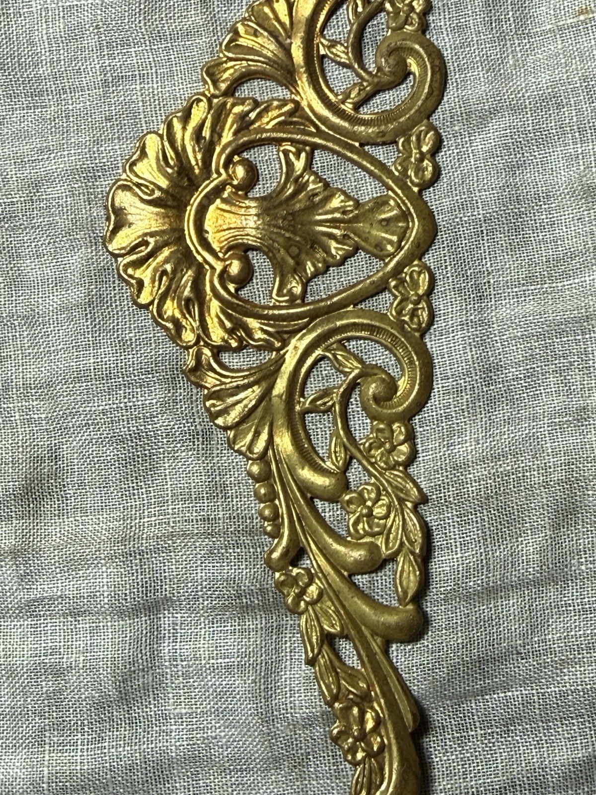 4 Vintage Baroque/French Decorative Gold Finished Brass Appliques