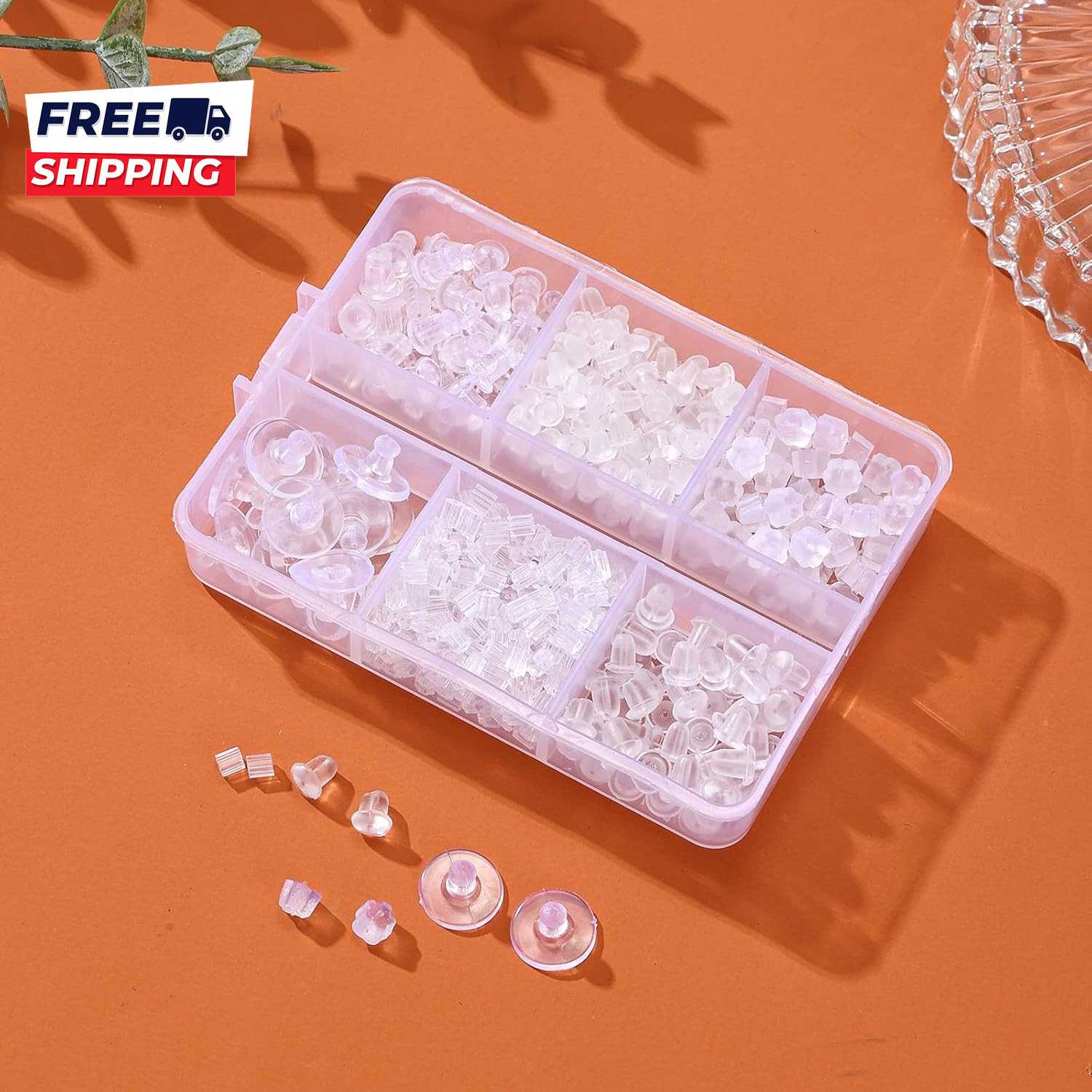 6 Styles Silicone Earring Backs for Studs 600 Pcs Clear Soft Earring Backings