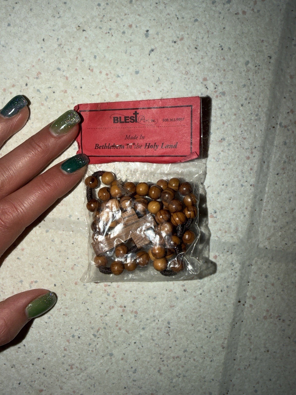 Olive Wood Round Beads Polished Rosary Jewelry Holy land Bethlehem Jerusalem