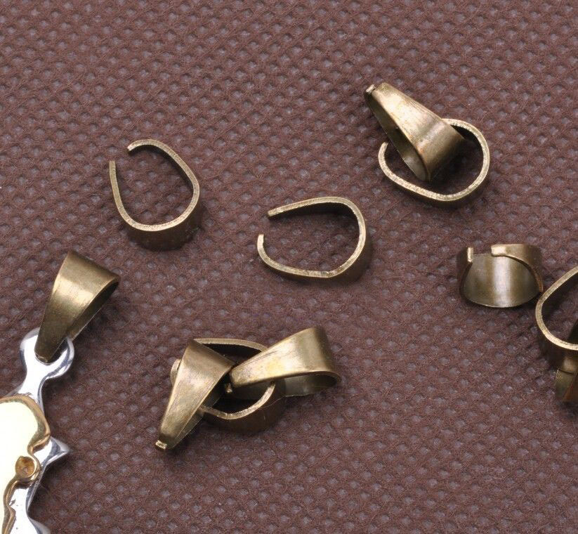 Pendant Pinch Clip Bail 8 Plated Colors 925 Sterling or Stainless 6 SIZES