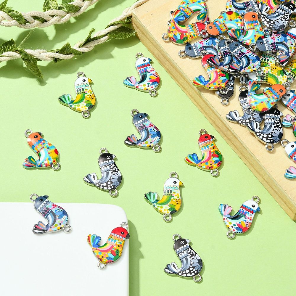 50Pcs Bird Links Connector Flying Dangle Charm for Craft Jewelry Making Pendant