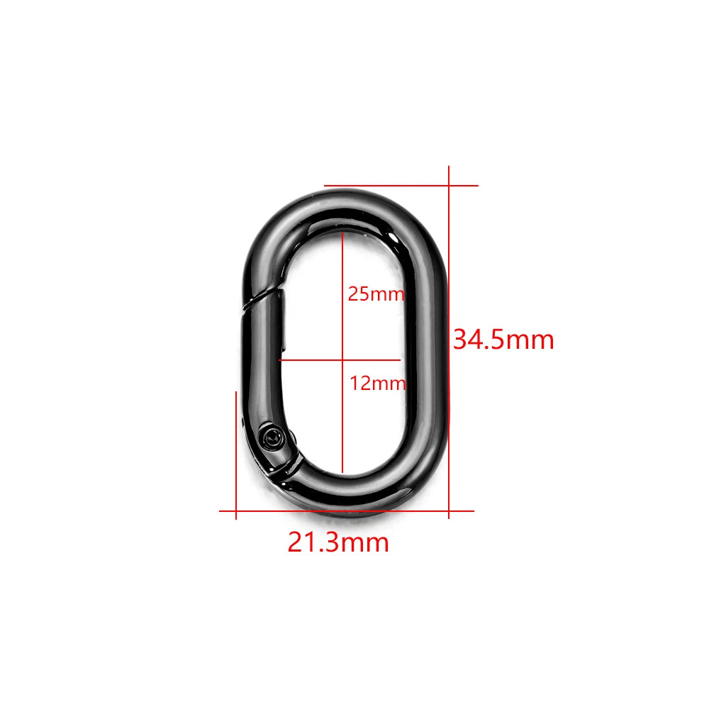 5PCS Metal Oval Spring Clasp Carabiner Clips for DIY Jewelry and Keychains