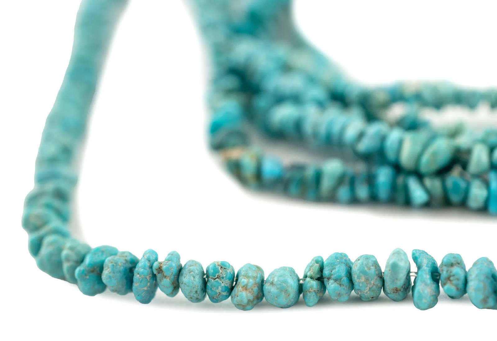 Blue Turquoise Chip Beads 4mm Chips Gemstone 16 Inch Strand