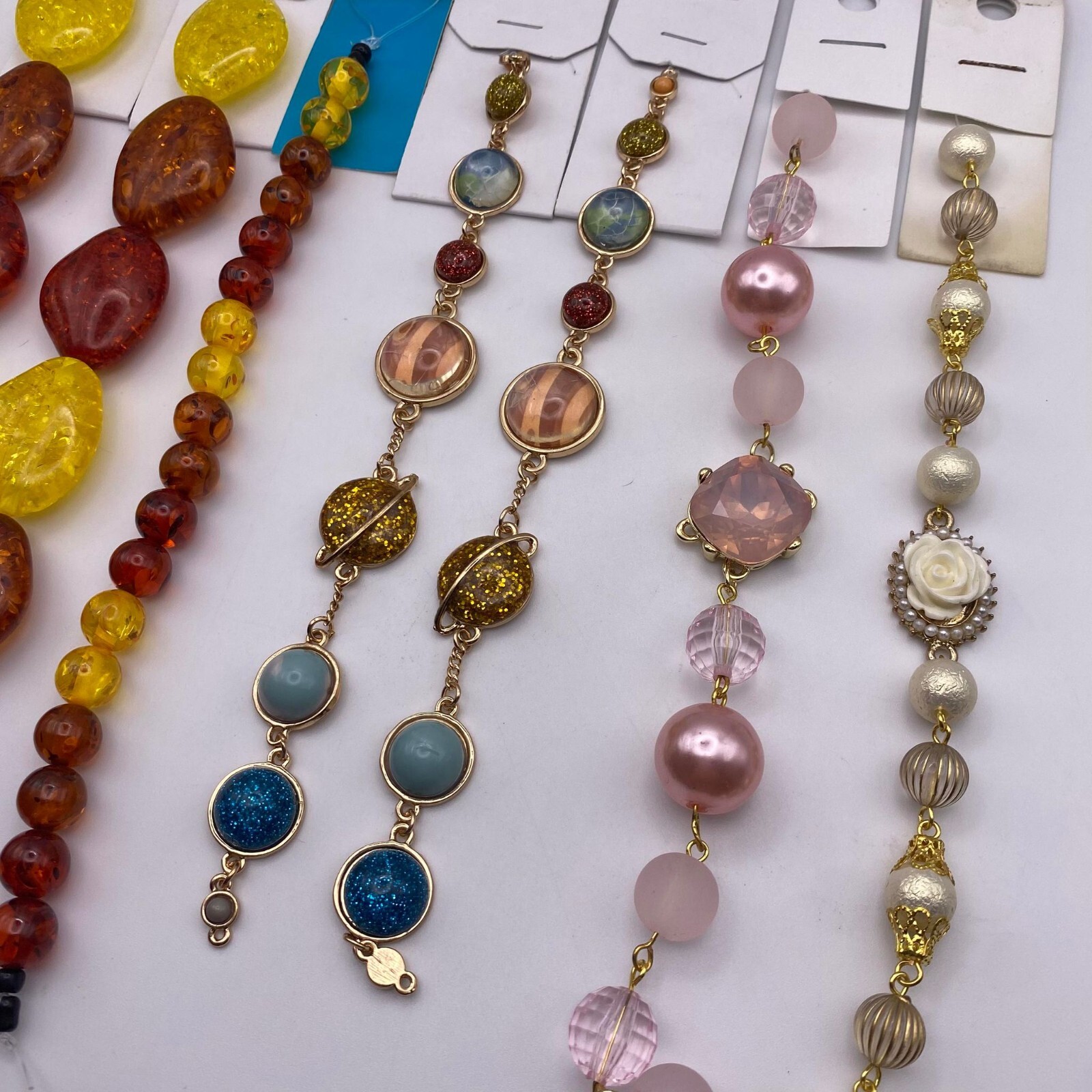 7 Bead Strand Assorted Shapes, Flower, Butterfly DIY Crafting Jewelry Making