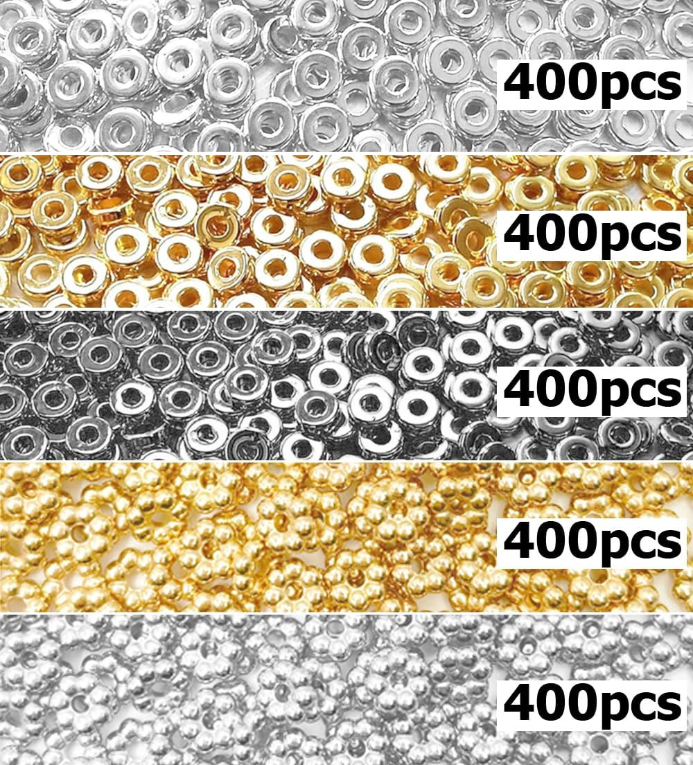 6Mm Flat round Spacer Beads, Clay Beads for Bracelets Making Kit, Heishi Polymer