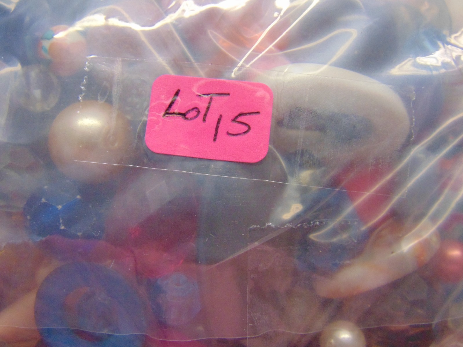 Lot 15-Vintage Acrylic/Plastic Mixed Colors/Shapes Beads Jewelry Findings 2LBS