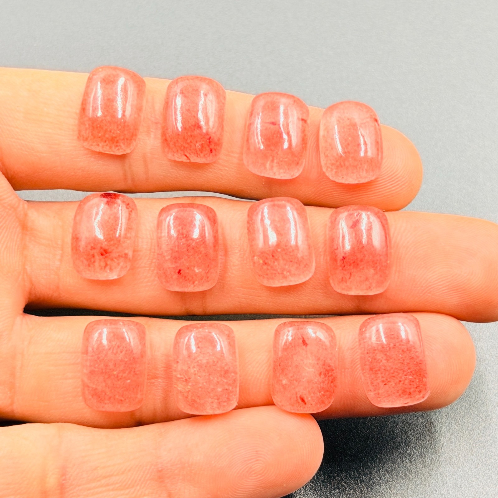 AAA+ Natural Pink Strawberry Long Cushion Loose Calibrated Gemstone 5MM TO 15MM