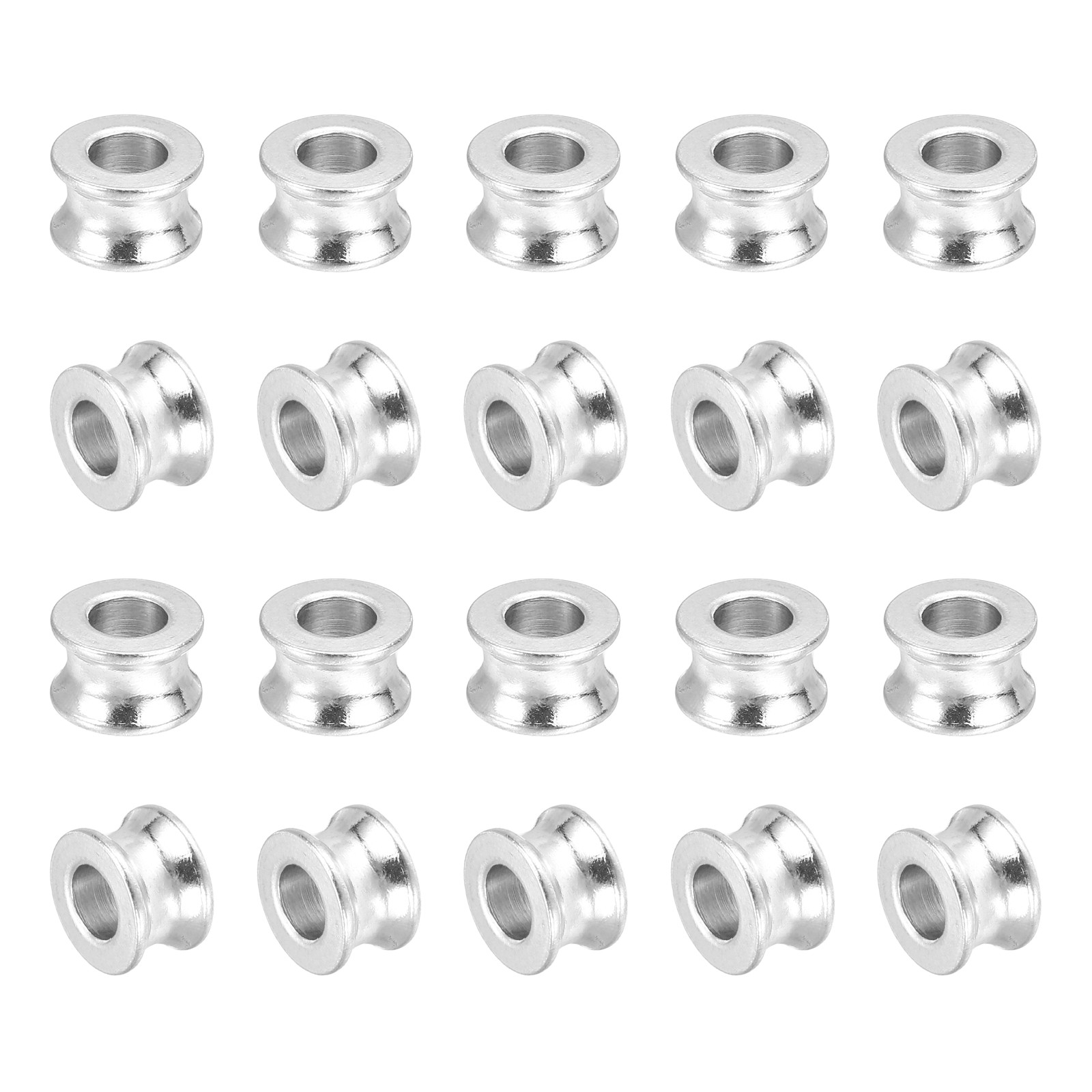 20Pcs Stainless Steel Column Spacer Beads 3mm Hole, Silver
