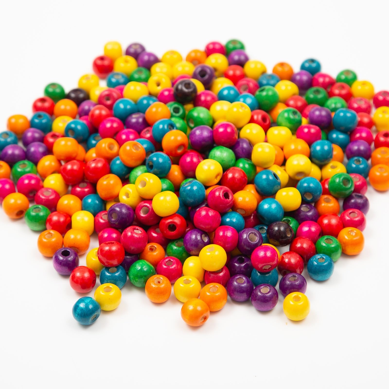 1000pcs Colorful Wooden Beads 8mm Wood Beads Wooden Loose Spacer Beads for Br…