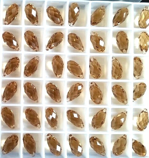 1Pc SWAROVSKI 6010 Briolette Crystals Pendants – LIGHT COLORADO TOPAZ – Bridal