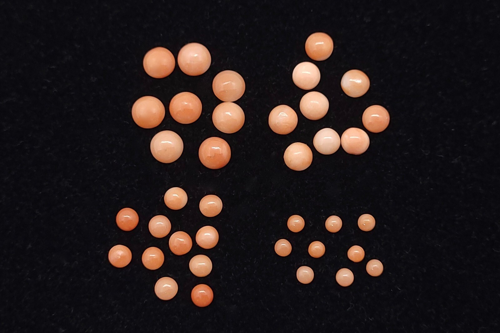 Natural Coral Round Flat Back Cabochons 4-6mm, 1 Piece