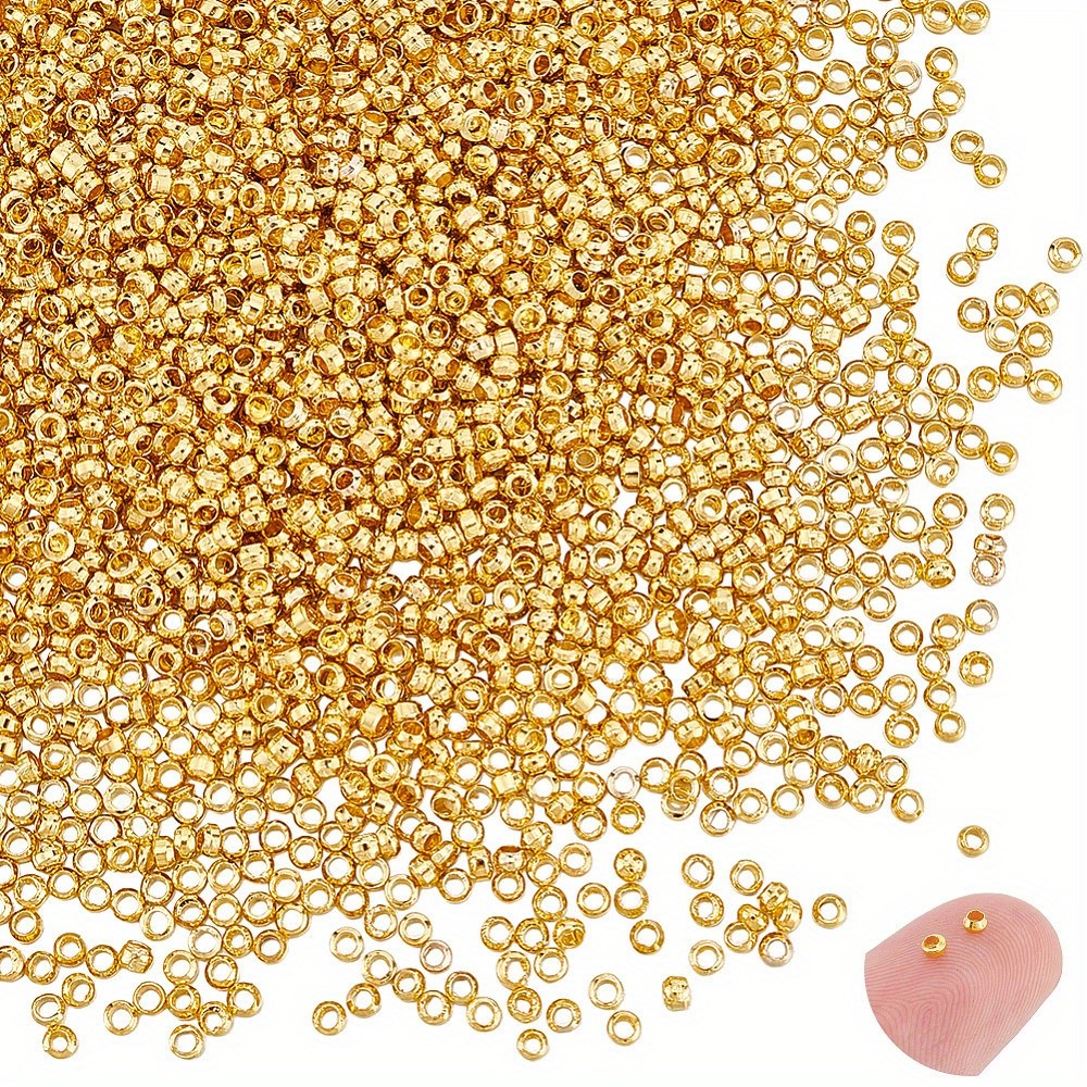 About 2000pcs Brass Crimp Beads Cadmium Free & Lead Free Rondelle 2×1.2mm