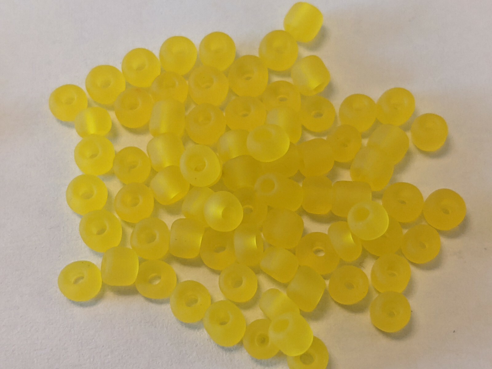 6/0 Frosted Transparent Glass Seed Beads, size 3 ~4mm, Hole: 1mm Qty 30g