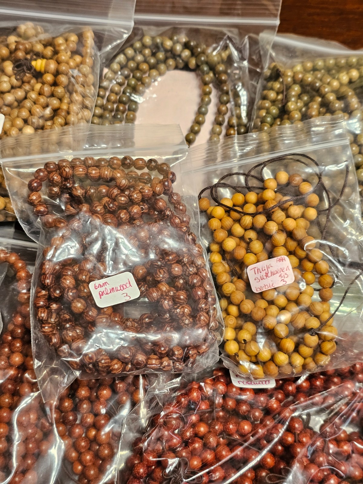 6MM Wood Mala Prayer Buddha Meditation Beads Round BULK LOT 45 STRANDS