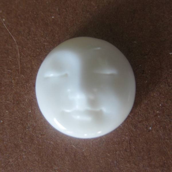 MS Artisan Moon Face Cabochon Closed Eyes 13mm 2 pcs Cabs Flat Back No Hole Bali