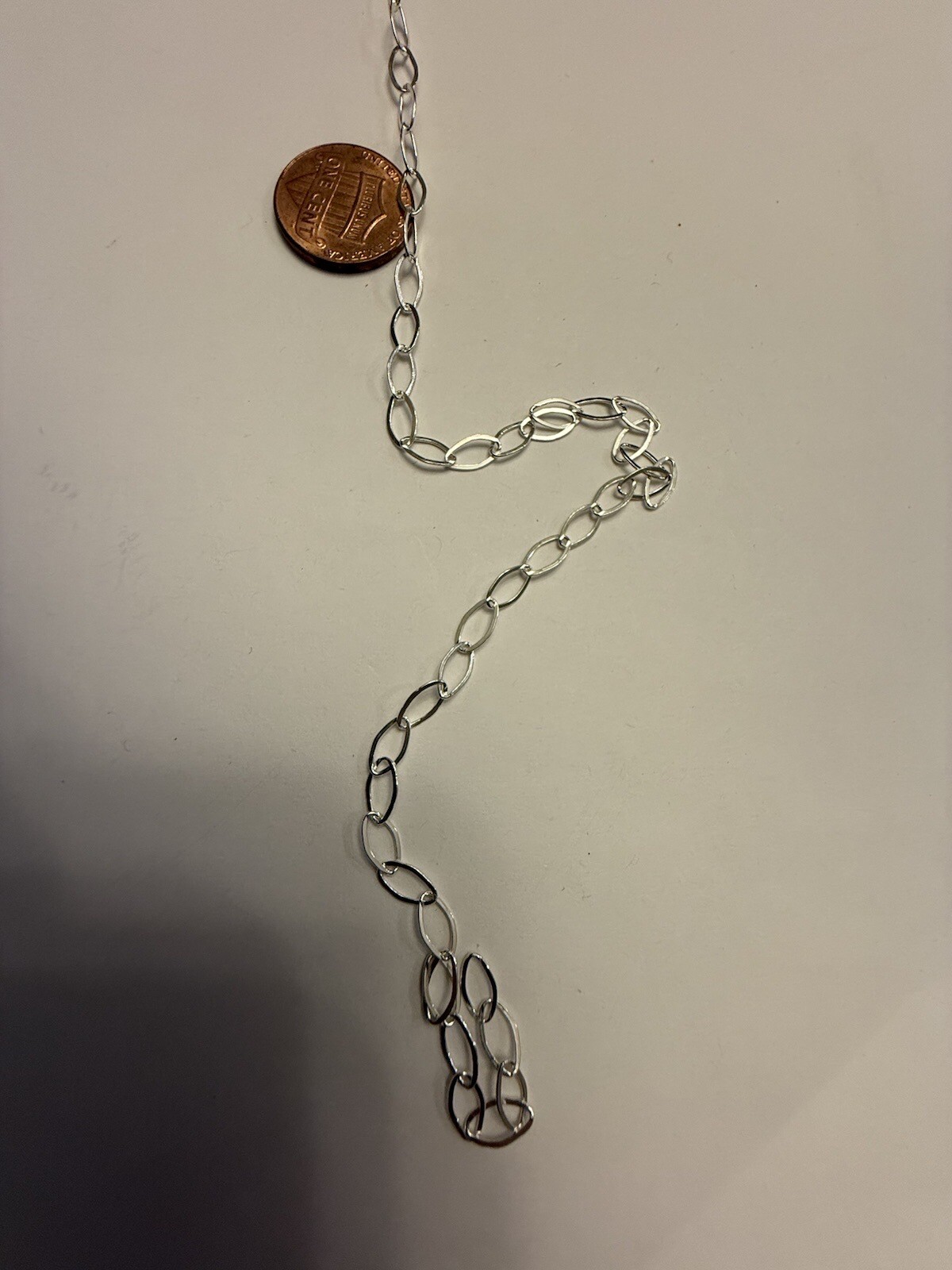 sterling silver oval flat chain 7.5×4.3mm 5ft