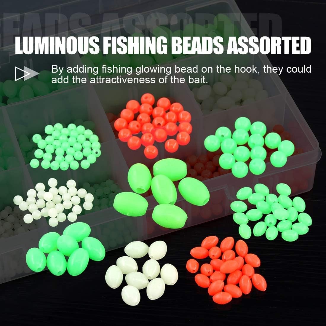 1050Pcs Soft Luminous Beads for Night Fishing – Complete Assortment