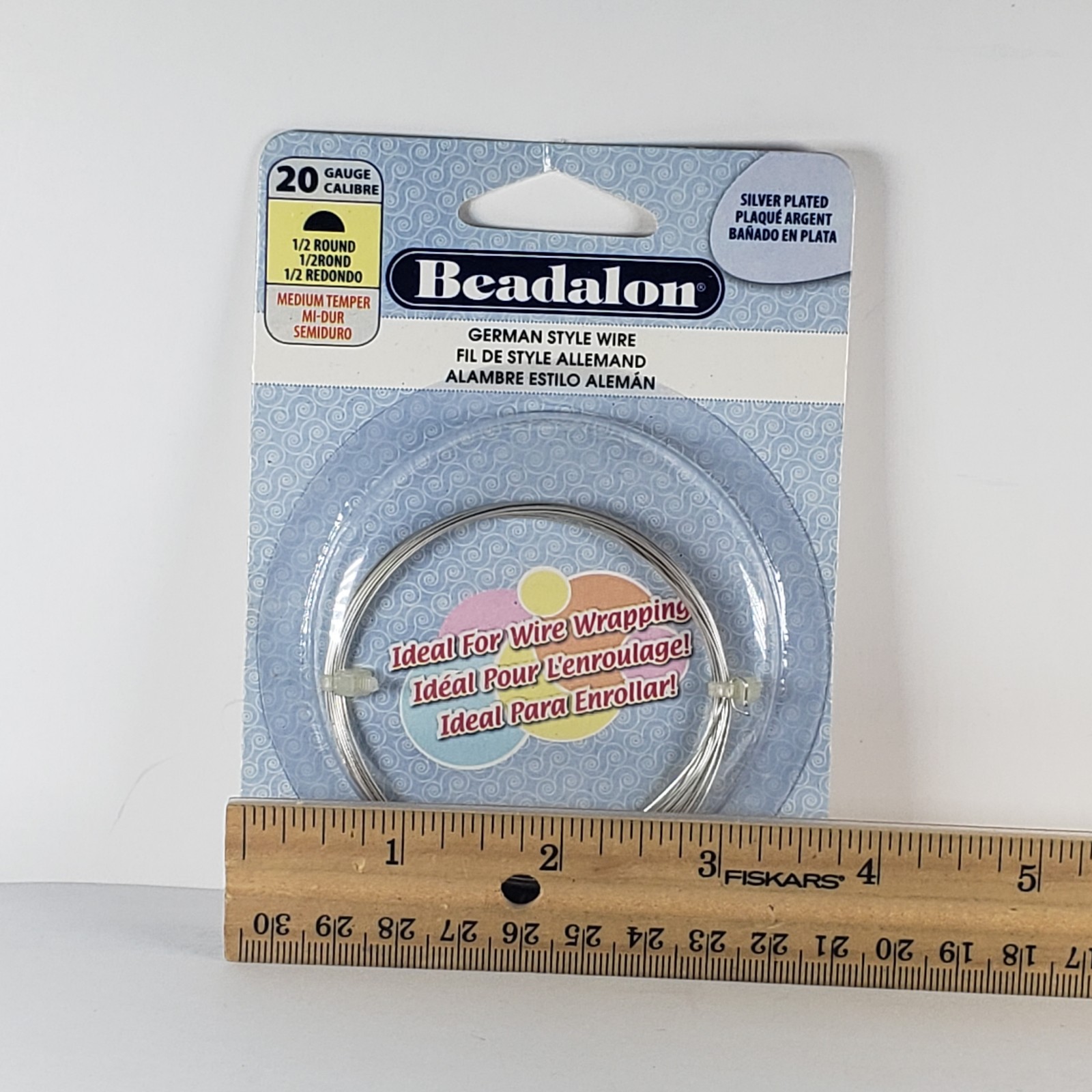 Beadalon German Style Wire for Jewelry Making, Round, Silver Plated, 20 Gauge